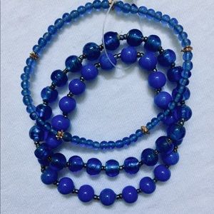 Blue Gemstone Bead Bracelets l Trio l New